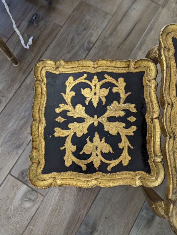 Vintage 3 Florentine Italian Gold Nesting/Stacking Tables End Hollywood Regency gallery