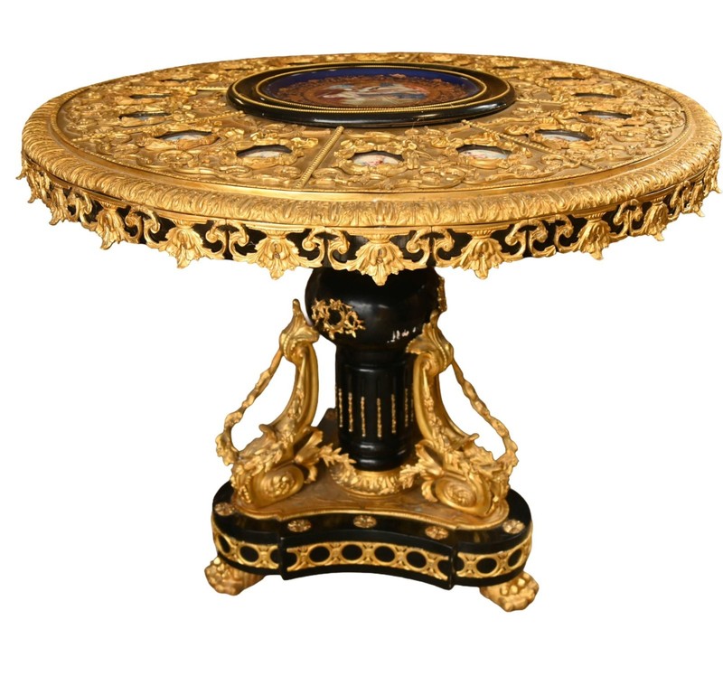 Napoleon III Revival Centre Table Sevres Plaques Ormolu
