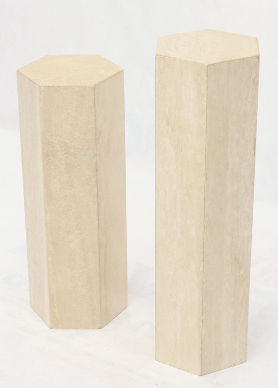 Mid-Century Modern Travertine Marble Tall Tower Shape Table Pedestal gallery