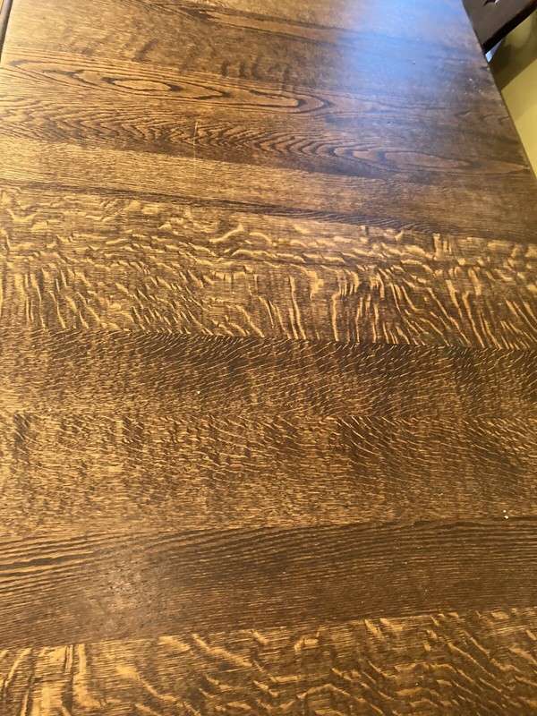 Antique Tiger Oak 48" Long Kitchen Table With 4 Chairs gallery