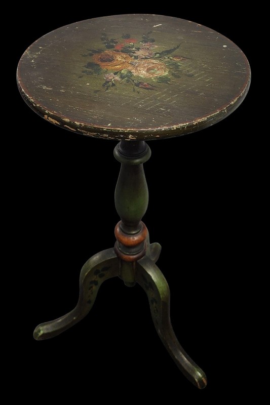 Peter Engel Inc. NYC Pedestal Table Plant Stand Hand Painted Floral c.1905–1915 gallery