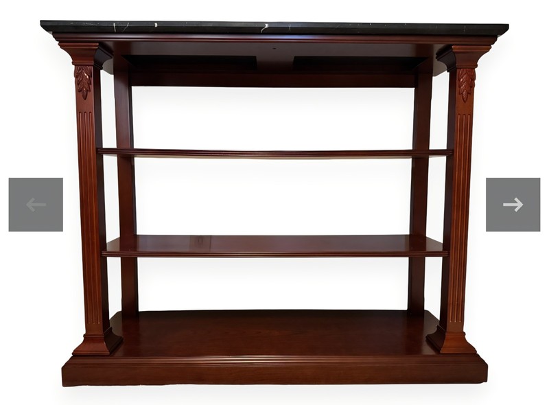 Neoclassical Revival Style Mahogany Etagere With Black Marble Top