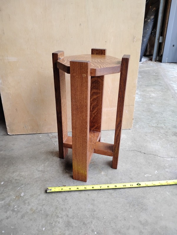 Antique Mission Style White Oak Small Plant Stand Hand Made gallery
