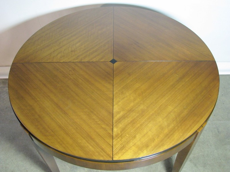 Spectacular Mastercraft Art Deco Dining Table; Patterned Veneers 86"; 1960's gallery