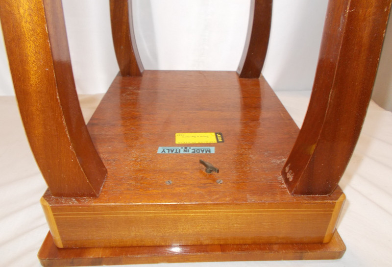 Vintage Lador Inlaid Wood Side Table Music Box Italy Carillion Svizzero NICE gallery