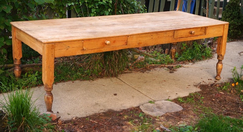 Beautiful French Country Style Rustic Farmhouse Antique Table in Pine and Oak gallery