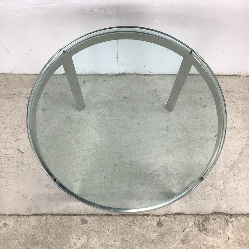 Vintage Chrome & Glass End Table attr. Zographos gallery
