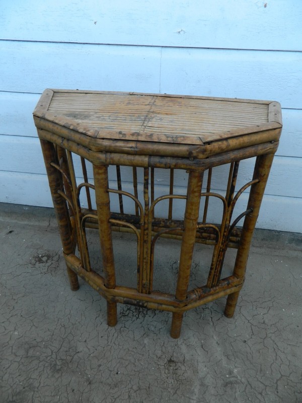 Antique Tiger Bamboo Victorian Side / Hall / Plant Stand.Very Decorative.