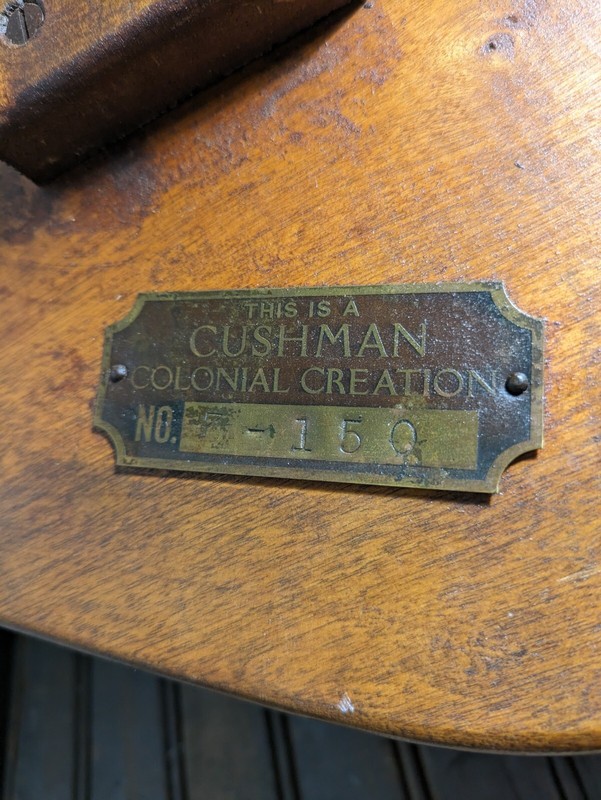 Vintage Cushman Colonial Creation Rustic Solid Maple Wood 3-Leg Table gallery