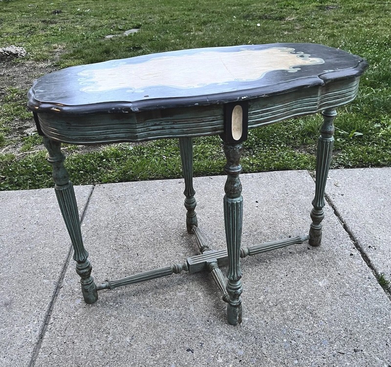 Vintage End table Hand Painted