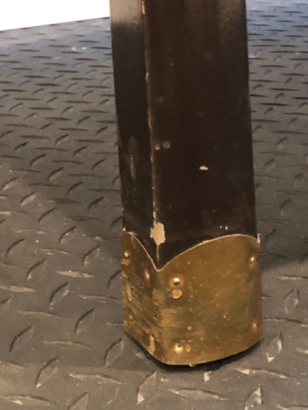 Asian Black Coffee Table with Brass Accents- 39 1/2" x 19 3/4" x 16" high gallery