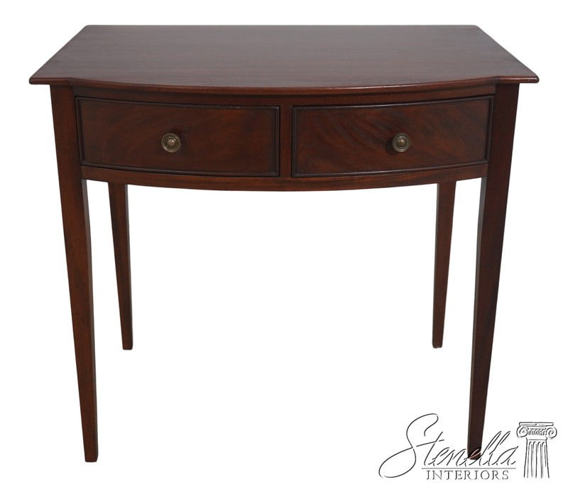 72604: WRIGHT TABLE CO. Mahogany Federal Style 2 Drawer End Table Server
