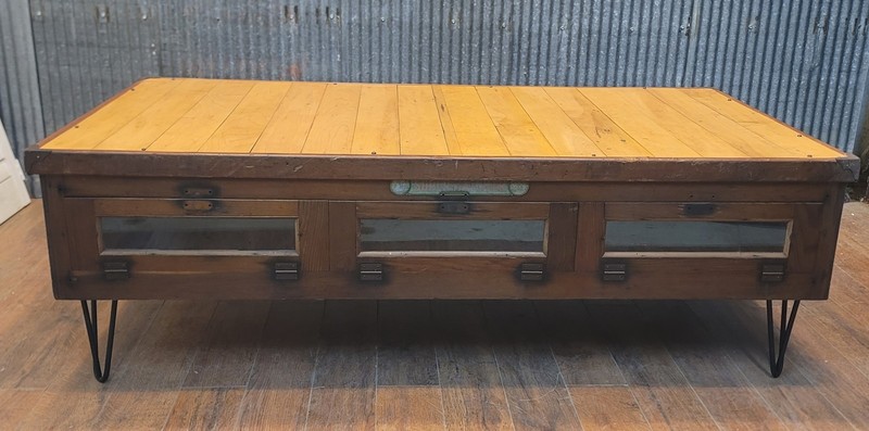 Restored Super Hatcher Chicken Incubator Coffee Table 59"x 31 1/2" x 19" GS01066 gallery