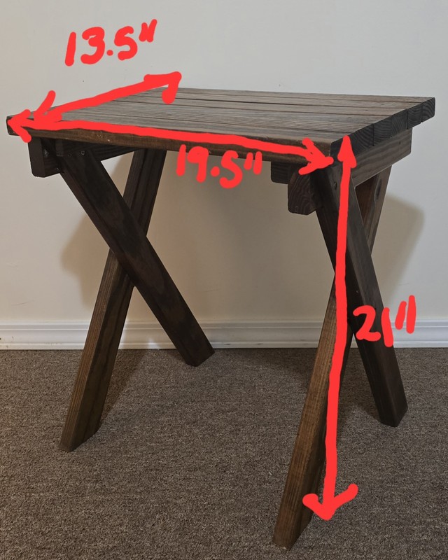 Antique Sawbuck Primitive Table Wood Side Plant Stand Trestle X Leg Cross Rustic gallery
