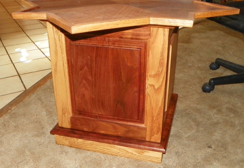 Walnut and Oak Star Shaped End Table Unique Not Another Like It. (ET66) gallery