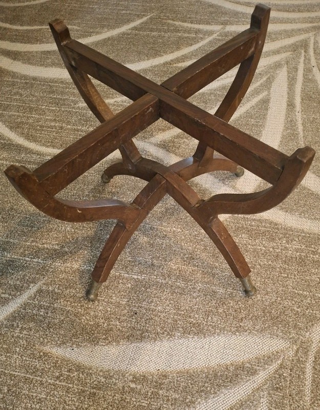 Mid Century 1950s Moroccan Folding Wood/Brass Spider Leg Table Stand