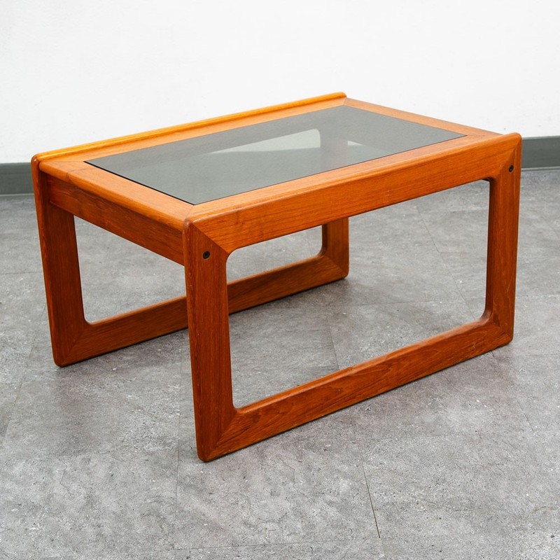 Mid Century Danish Modern End Table Teak Glass Side Nightstands Komfort Mcm gallery