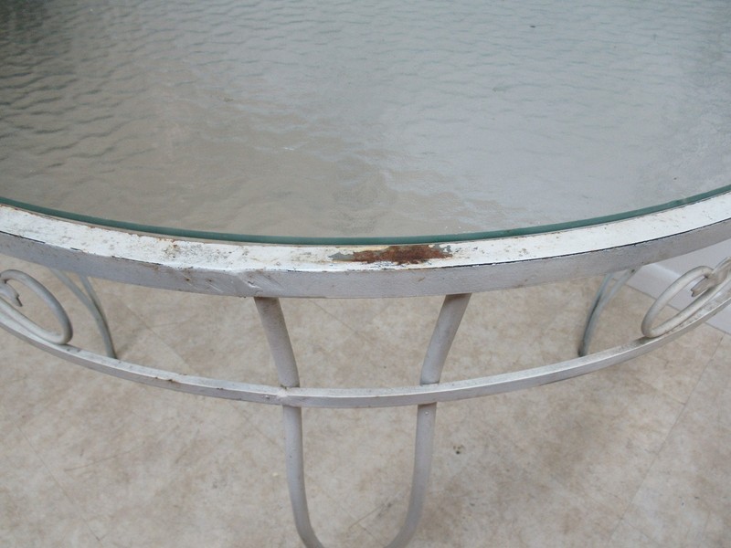 Vintage Round Outdoor Patio Porch Ivy Iron Dinette Dining Table gallery