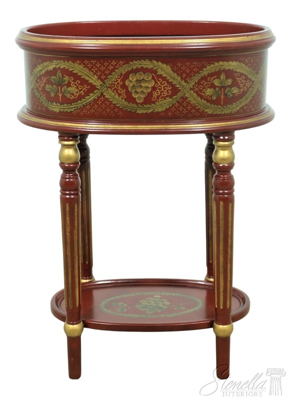F54281EC: Classical Decorated Red Lacquer Planter Stand
