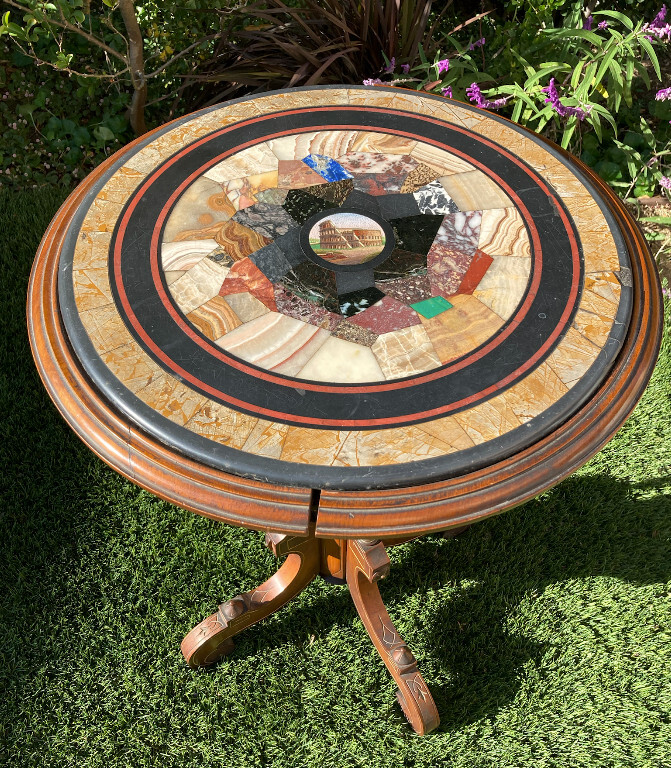 Victorian Italian Marble "Coliseum" end table gallery