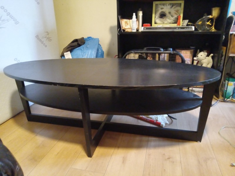 Ikea Vejmon Oval Coffee Table Black Brown