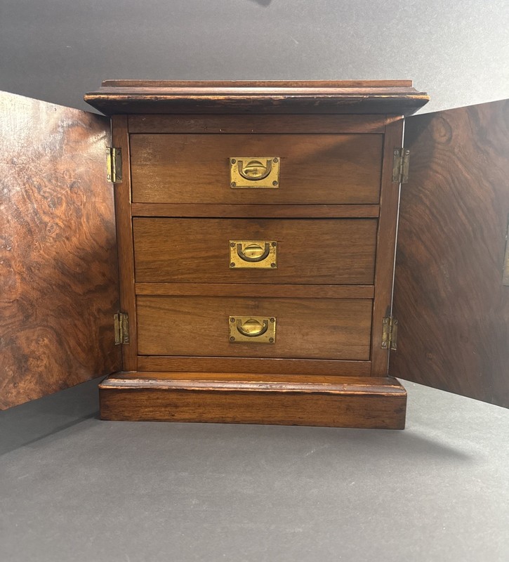 19th Century Victorian walnut table top collector's cabinet (SEE PICS!!) gallery