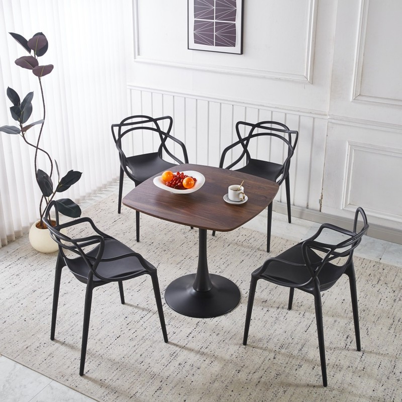 1+4,5pieces dining set,Table metal leg Mid-century Dining Table for 4-6 people