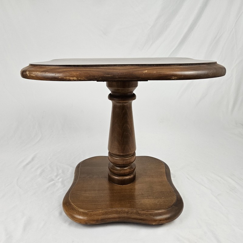 Vintage Mersman End Table Tulip Maple Pedestal Lamp 70's Mid-Century Modern MCM gallery