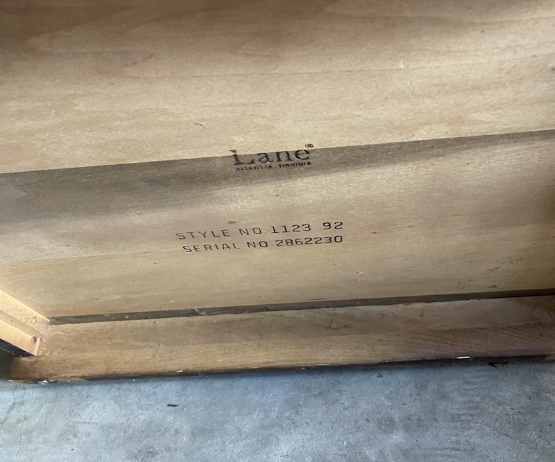Mid-Century Signed Lane Walnut Coffee Table Brutalist Burlwood Inlay Rectangle gallery