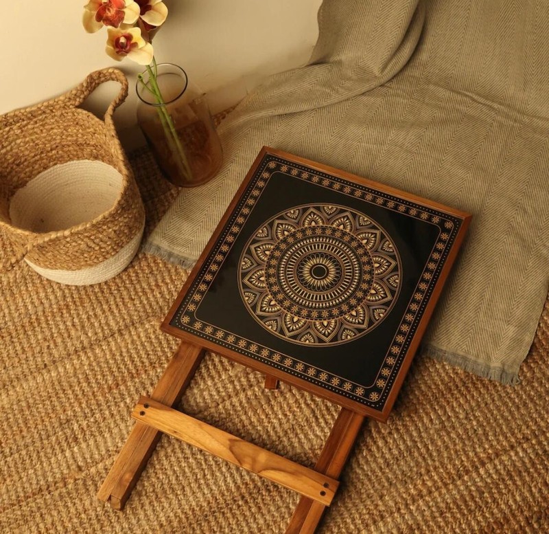 Wooden Folding Side Table, Playing Table, Coffee Table For Home Decor gallery