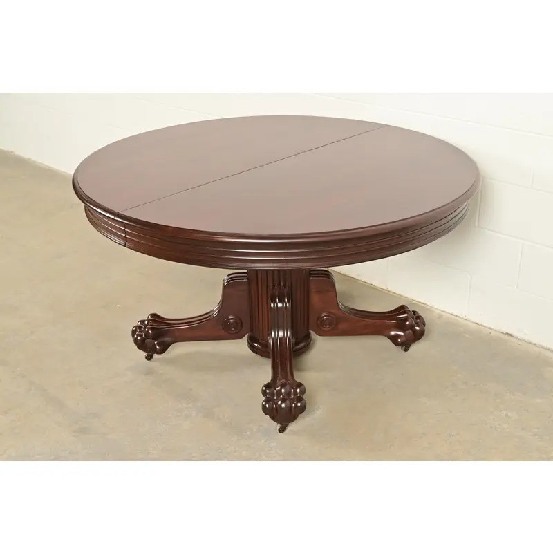 R. J. Horner Victorian Carved Mahogany Extension Dining Table, Newly Refinished