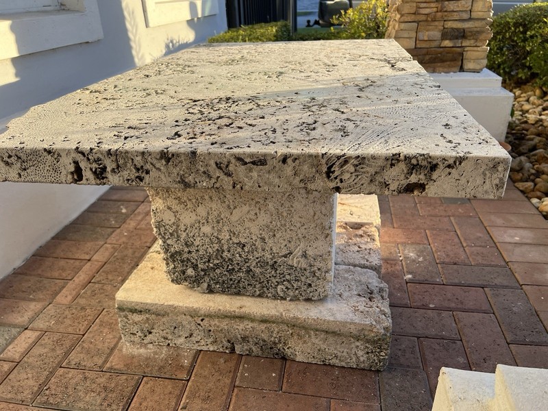 Fossilized Florida Keys Coral 3-Piece Huge Table 48” X 29” X 22” RARE Make Offer gallery