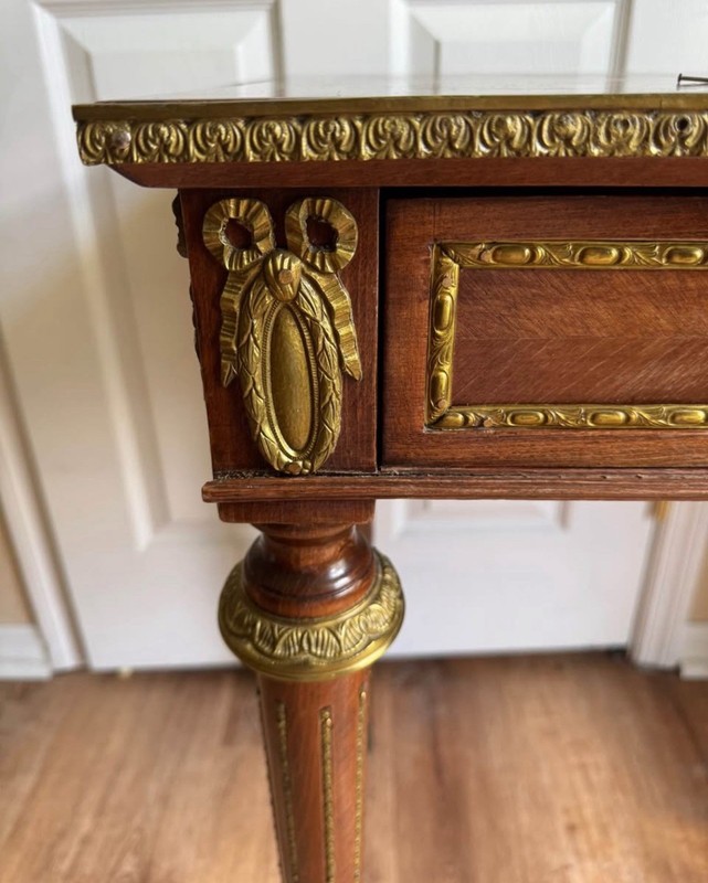 19th Rectangular Bouillotte Louis XVI Desk Table with Bronze Ornaments🎀