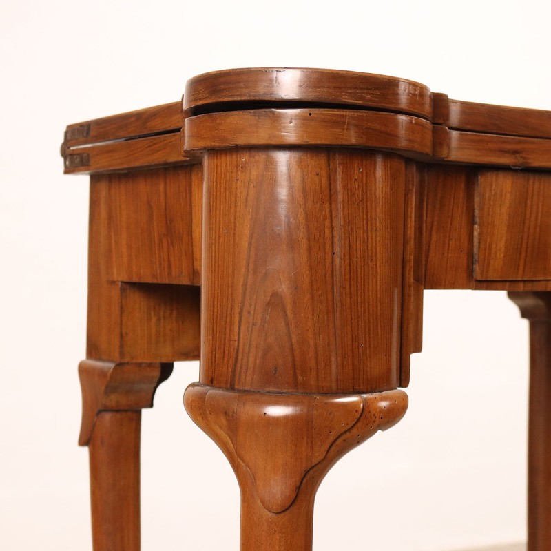 Ancient Baroque Game Table Walnut Italy XVIII Century gallery
