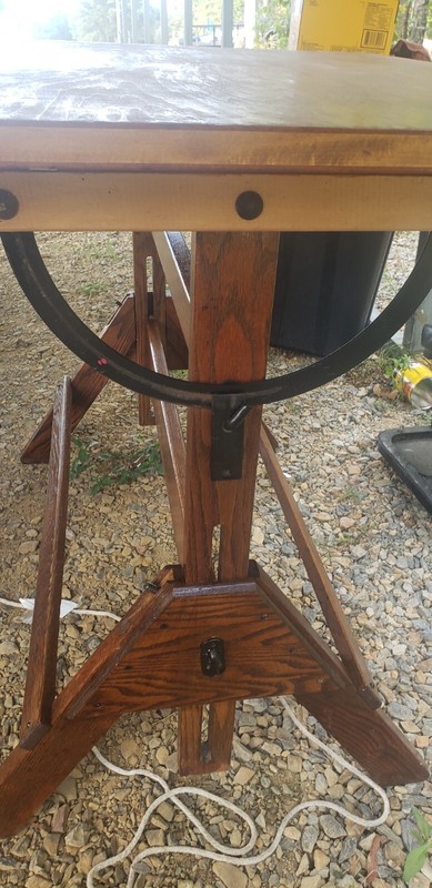 Solid maple HAMILTON DRAFTING TABLE 48" x 37.5" cast iron EX+ Model 49J2-36-70 gallery