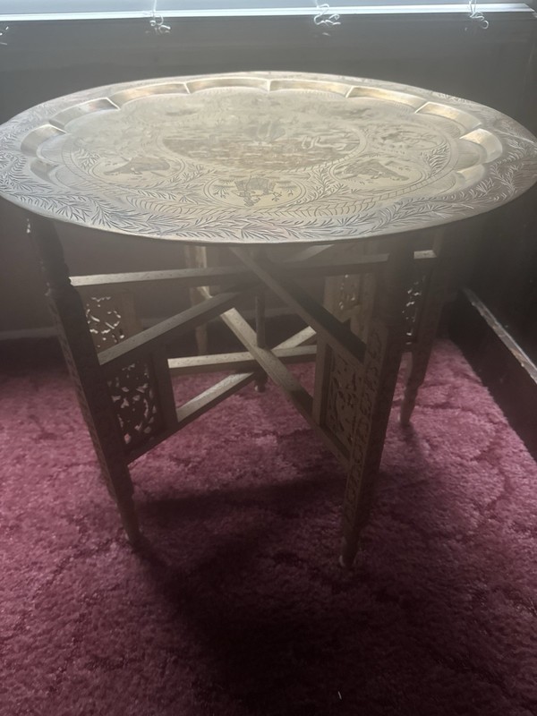 Antique Hindu Brass Table gallery