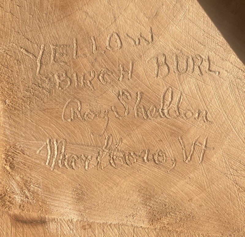Roy Sheldon Yellow Birch Burl Coffee / End Table ca.1968 * Signed gallery