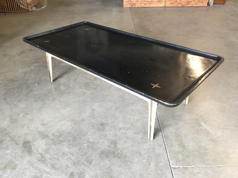 Mid Century Black Lacquer Coffee Table by Edmond J. Spence gallery
