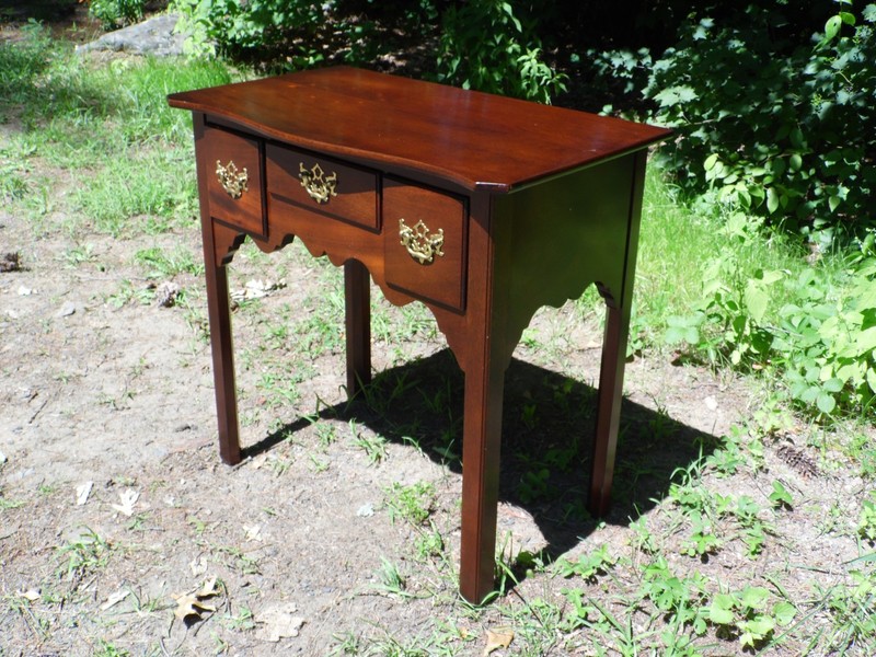 Vintage Cherry Chippendale Style Petite Console Hall Table Lowboy Dressing Chest gallery