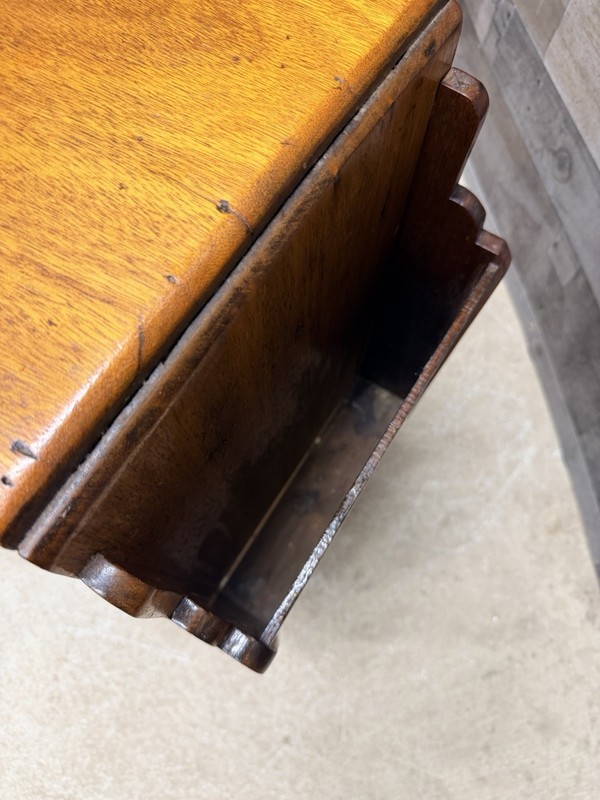 Vintage Art Deco Side Table Magazine Storage Rack Solid Wood Nightstand Drawer gallery