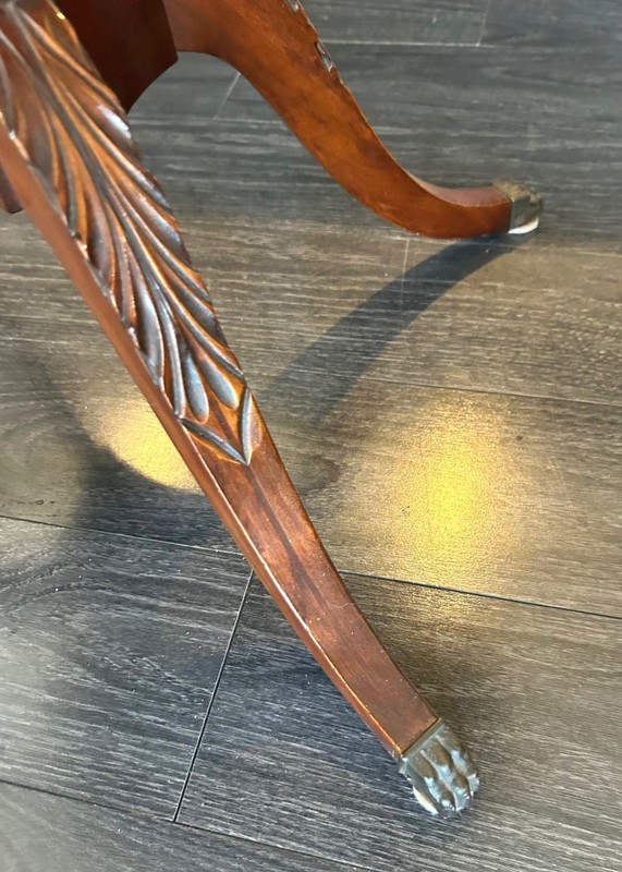 Antique - Mid-Century MERSMAN Lyre Harp Base Oval Side Table ~ Duncan Phyfe A1 gallery