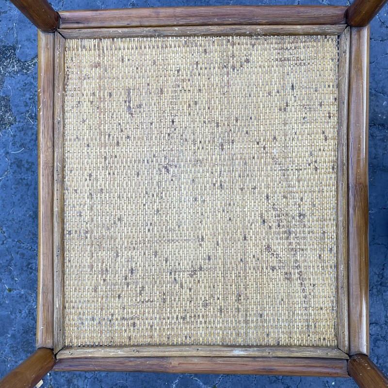 Vtg Bamboo and Rattan Dining Table Glass Top Oval 1970s Boho Honeymoon Breakfast gallery
