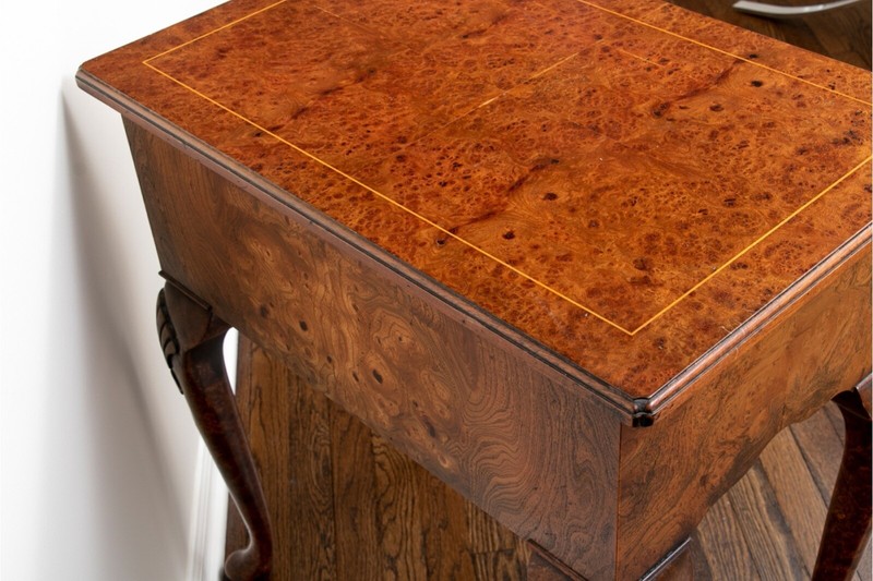 Vintage Queen Anne Style Burl Walnut Lowboy gallery
