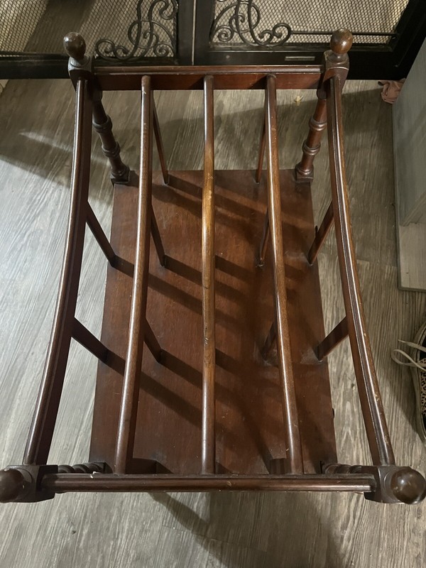 Mid Century Mahogany Canterbury Magazine Rack by Columbia (RP)(MR-34) gallery