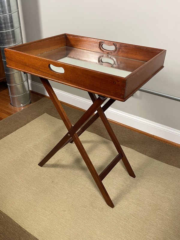 Signed Butler’s Tray on Stand in Mahogany, 19th-Century