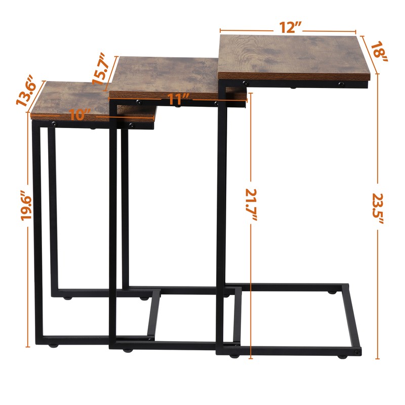 Nesting Coffee Tables End Tables 3PCS Stacking Nesting Tables for Living Room gallery