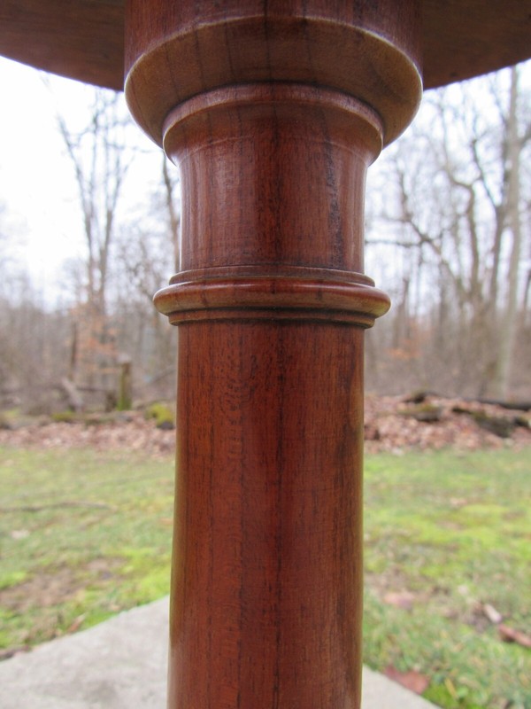 Antique pedestal side stand SOLID WALNUT round table old ESTATE SALE leather gallery