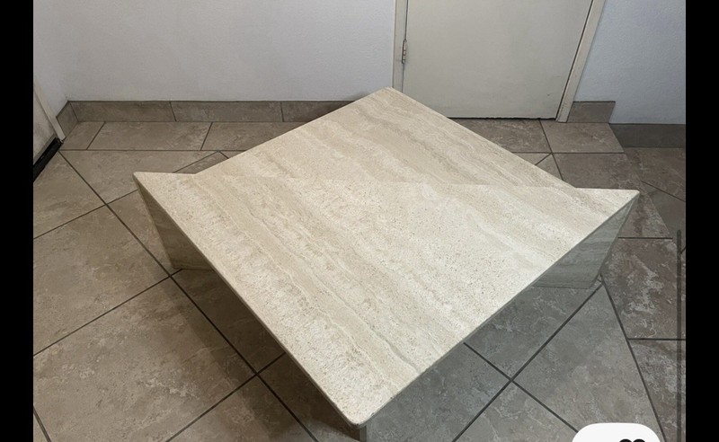 Italian Travertine Coffee Table -Vintage Mid Century Modern  gallery