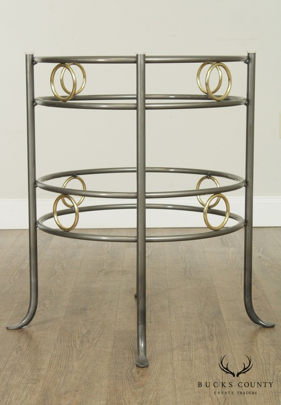 Charleston Forge Pair Circular Iron & Brass Table Bases gallery