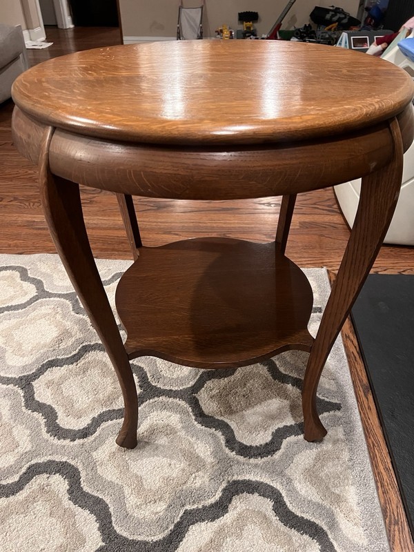 Antique Parlor Table Early 1900s. Made In Detroit. Wolverine Manufacturing Co. gallery